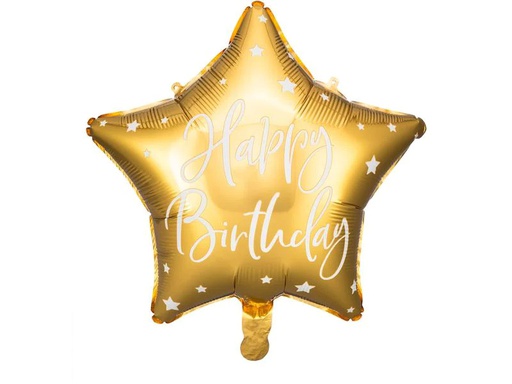[90237183 1300084] Partydeco Folienballon Happy Birthday Gold