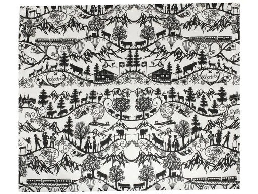 [90237192 1376109] Hubatka Tischset Swissness 35 cm x 42 cm, Schwarz/Weiss