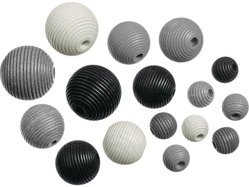 [90040401 805676] Knorr Prandell Holzperlen Mix 4 20 Stk, Schwarz; Weiss