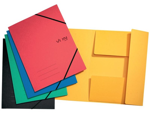 [90237432 1384495] VON Gummibandmappe A4, 5 Stück, Mehrfarbig