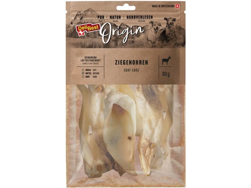 [90237494 1384256] DeliBest Kausnack Origin Ziegenohren 80 g