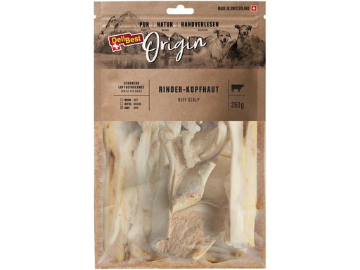 [90237497 1384224] DeliBest Kausnack Origin Rinder-Kopfhaut (Bullkau) 250 g