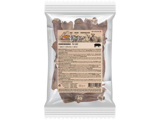 [90237507 1384234] DeliBest Kausnack Origin Schweineohren 500 g, Schweizer Fleisch