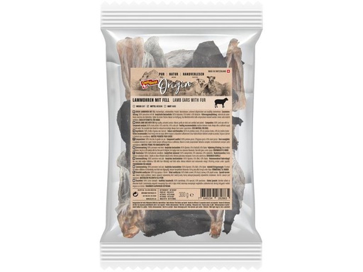 [90237513 1384236] DeliBest Kausnack Origin Lammohren mit Fell 300 g, Schweizer Fleisch