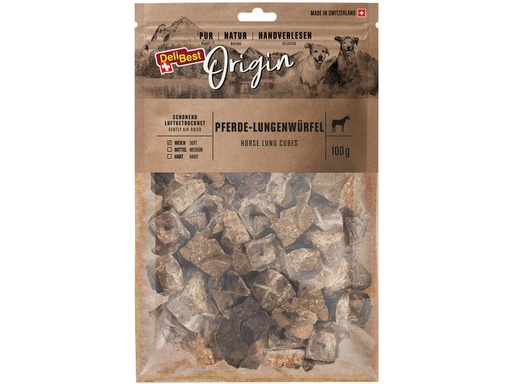 [90237742 1384244] DeliBest Kausnack Origin Pferde-Lungenwürfel 100 g