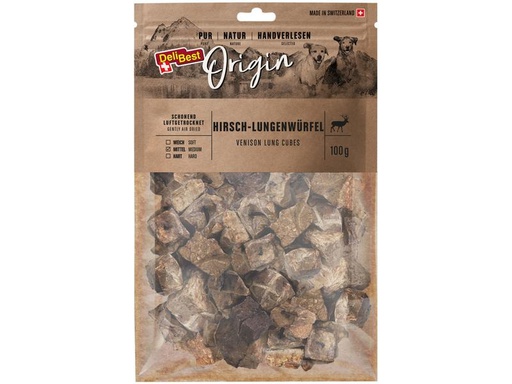 [90237748 1384253] DeliBest Kaustange Origin Hirsch-Lungenwürfel 100 g