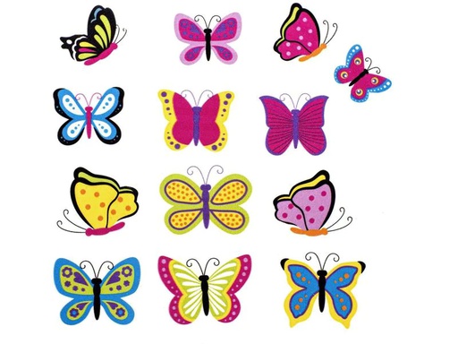 [90237807 1369113] Glorex Moosgummi Sticker Schmetterlinge 27-teilig, selbstklebend