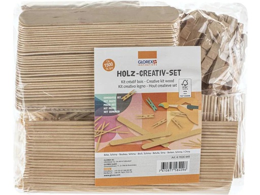 [90237843 1369093] Glorex Holzkleinteile Holz-Creativ-Set ca. 1500 Teile