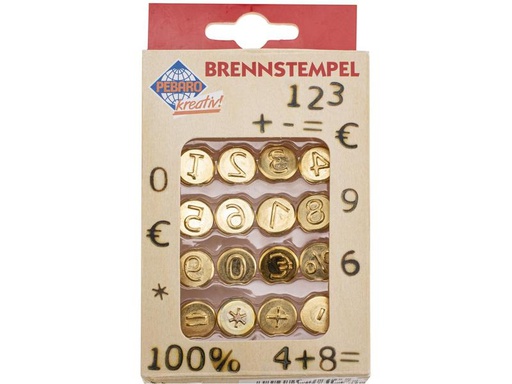 [90237901 1369097] Glorex Brennstempel Zahlen/Zeichen 16-teilig