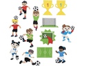 Glorex Moosgummi Sticker Fussball 29-teilig, selbstklebend