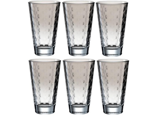 [90040614 1204295] Leonardo Trinkglas Optic Pastell 300 ml, 6 Stück, Grau