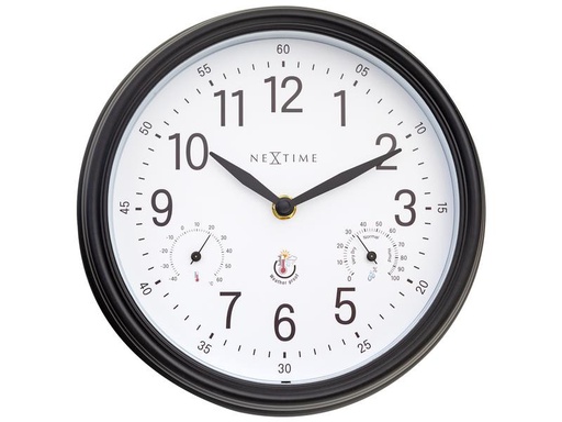 [90238162 1295062] NeXtime Gartenuhr Jasmine Ø 23.4 cm, Schwarz