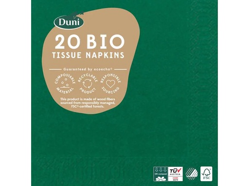 [90238171 1391185] BioPak Papierservietten 24 cm x 24 cm, 20 Stück, Grün