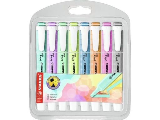 [90238543 1353117] STABILO Swing cool 8er Etui 22 Pastell