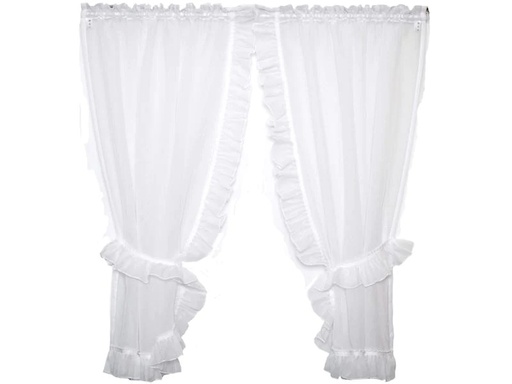 [90238837 1376085] Hubatka Tagvorhang Vitrage Volant Vitrage 95 cm x 150 cm, Weiss
