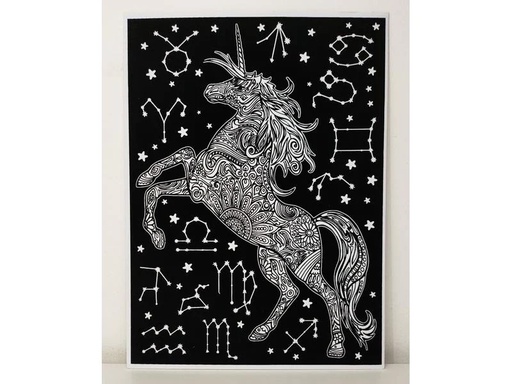 [90238989 1353162] Tataruga Malset Samtbild Einhorn A3