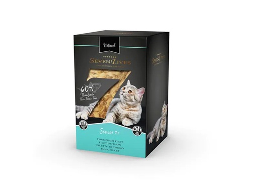 [90239034 1390788] 7Lives Nassfutter Senior 7+ Thunfischfilet in Fischbrühe, 6 x 60g