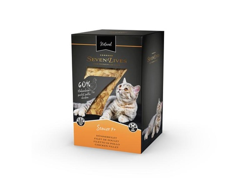 [90239063 1390789] 7Lives Nassfutter Senior 7+ Hühnerfilet in Hühnerbrühe, 6 x 60g