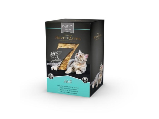 [90239068 1390797] 7Lives Nassfutter Adult Thunfisch/Lachs Jelly, 6 x 60g