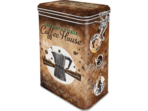 [90239084 1389995] Nostalgic Art Vorratsdose Coffee House 1.3 l, Braun/Schwarz/Weiss