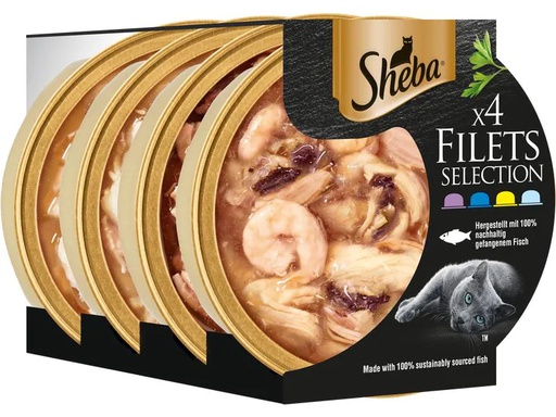 [90239238 1395607] Sheba Katzen-Snack Filets Selection, 4 x 60 g