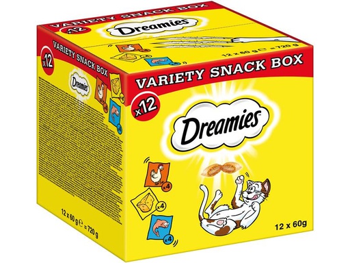 [90239240 1395605] Dreamies Katzen-Snack Varietätenbox, 12 x 60 g