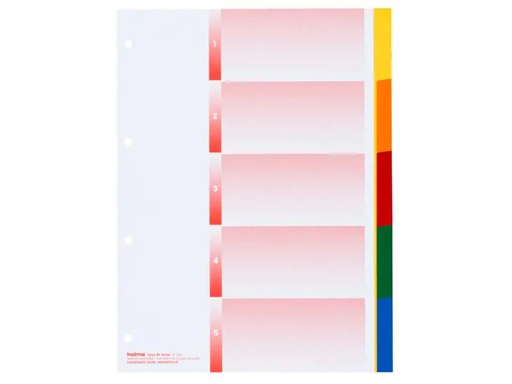 [90040989 830654] Kolma Register KolmaFlex A4 1-5 Farbig