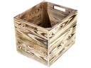 Holz Zollhaus Aufbewahrungskiste Vintage geflammt 33 x 38 cm, Hellbraun