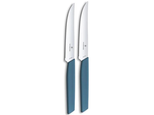 [90041143 1211588] Victorinox Steakmesser-Set Swiss Modern 2 Stück, Blau