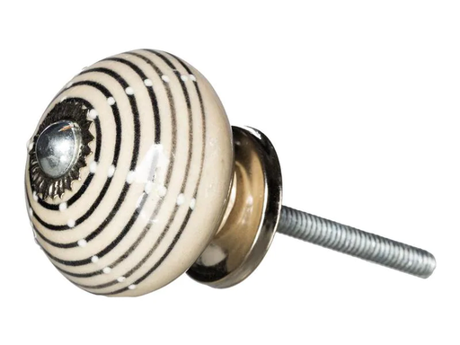 [90041151 1176605] Tranquillo Möbelgriff handgemacht, Ø 4 cm, Beige/Silber