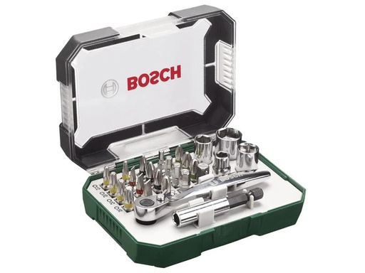 [90240318 1338127] Bosch Schrauberbit- und Ratschen-Set, 26-teilig
