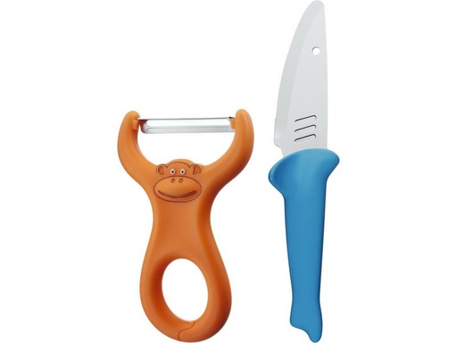 [90240856 1340874] WMF Kinder Küchenmesser Willy Mia Fred Blau/Rot