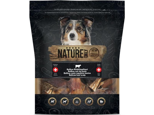 [90240955 1391532] NATUREonly Kausnack Bullkau Rinderkopfhaut, 350 g