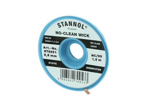 [90240996 1379533] Stannol Entlötlitze NC-BB Entlötlitze 0.8 mm x 1.5 m halogenfrei