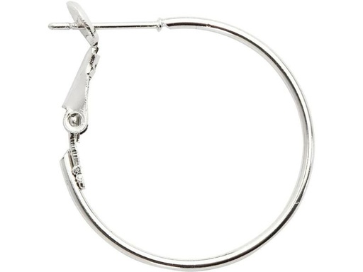 [90240997 1389566] Creativ Company Ohrring Rund, versilbert 25 mm, 8 Stück