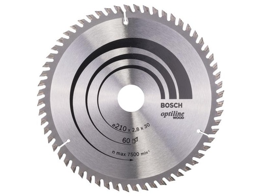 [90241193 1338641] Bosch Professional Kreissägeblatt Optiline Wood, 210 x 30 x 2.8 mm, Z 60