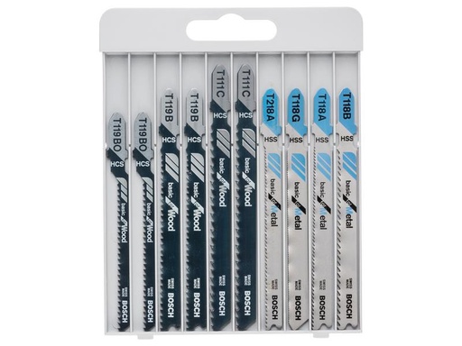 [90241212 1338096] Bosch Professional Stichsägeblätter-Set Basic for Metal &amp; Wood, 10-teilig