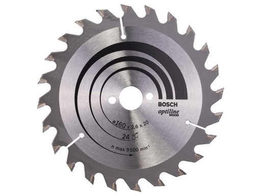 [90241329 1338612] Bosch Professional Kreissägeblatt Optiline Wood, 160 x 20 x 2.6 mm, Z 24