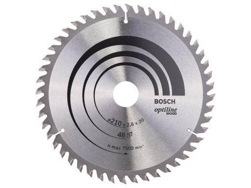 [90241346 1338615] Bosch Professional Kreissägeblatt Optiline Wood, 210 x 30 x 2.8 mm, Z 48