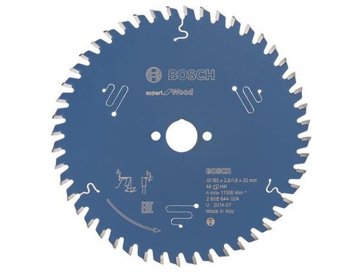 [90241403 1338664] Bosch Professional Kreissägeblatt Expert for Wood, 165 x 20 x 2.6 mm, Z 48