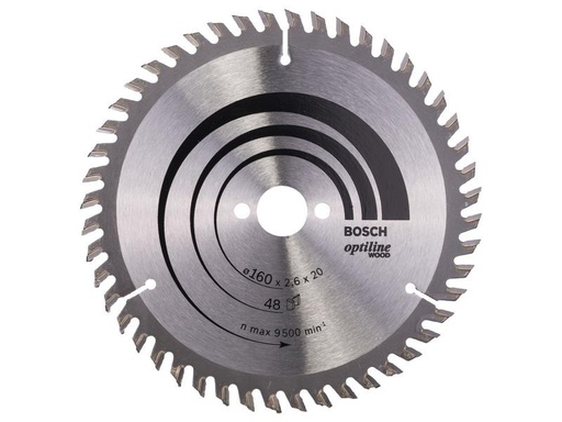 [90241418 1338636] Bosch Professional Kreissägeblatt Optiline Wood, 160 x 20 x 2.6 mm, Z 48