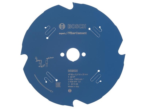 [90241477 1338674] Bosch Professional Kreissägeblatt Expert Fibre Cement, 160 x 20 x 2.2 mm, Z 4