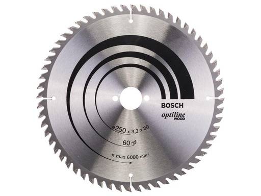 [90241558 1338635] Bosch Professional Kreissägeblatt Optiline Wood, 250 x 30 x 3.2 mm, Z 60