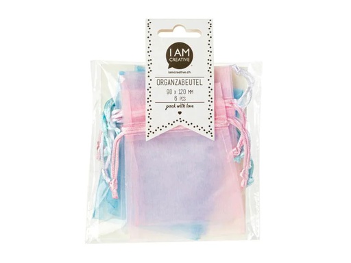 [90004133 1074816] I AM CREATIVE Organzabeutel Baby 9 x 12 cm, 6 Stück
