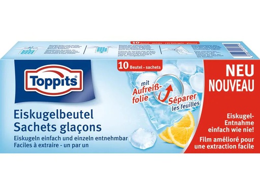 [90004135 305572] Toppits Eiswürfelbeutel 10 Stück, Blau/Transparent