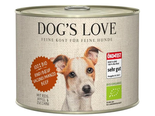 [90242048 1359896] Dog's Love Nassfutter BIO Adult Rind, 200 g