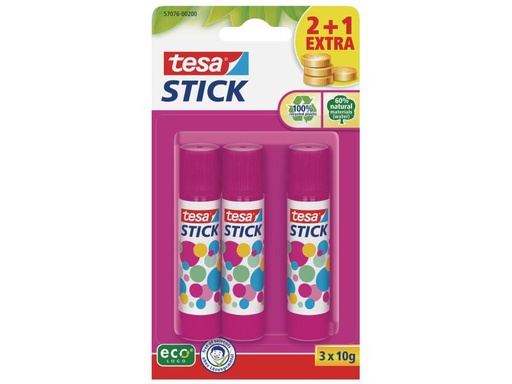 [90041726 540189] tesa Klebestift-Set ecoLogo 3 Stück, Pink
