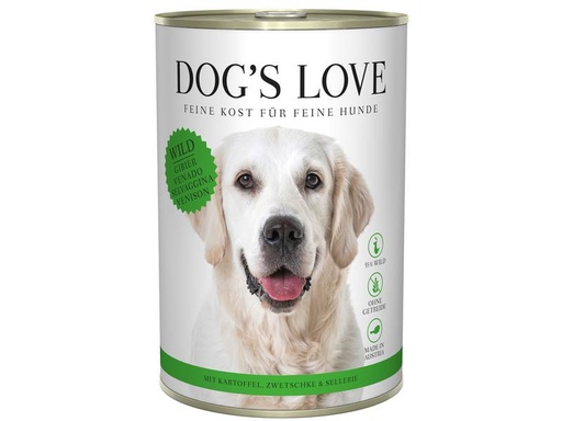 [90242765 1359890] Dog's Love Nassfutter Adult Wild, 400 g