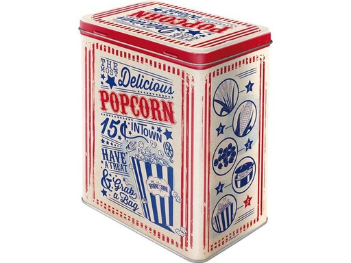 [90243204 1390056] Nostalgic Art Vorratsdose Popcorn 3 l, Beige/Blau/Rot