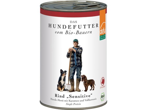[90243387 1401341] defu Nassfutter Menü Sensitiv Bio Rind, 410 g